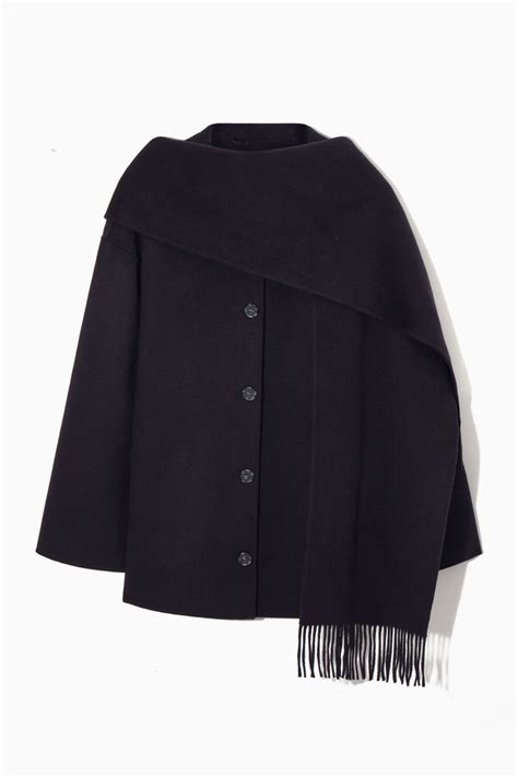 cos coat with scarf